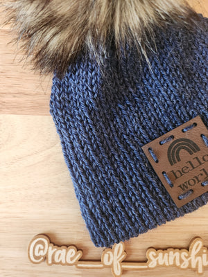 Deep Blue and Forest Green Fisherman's Baby beanie