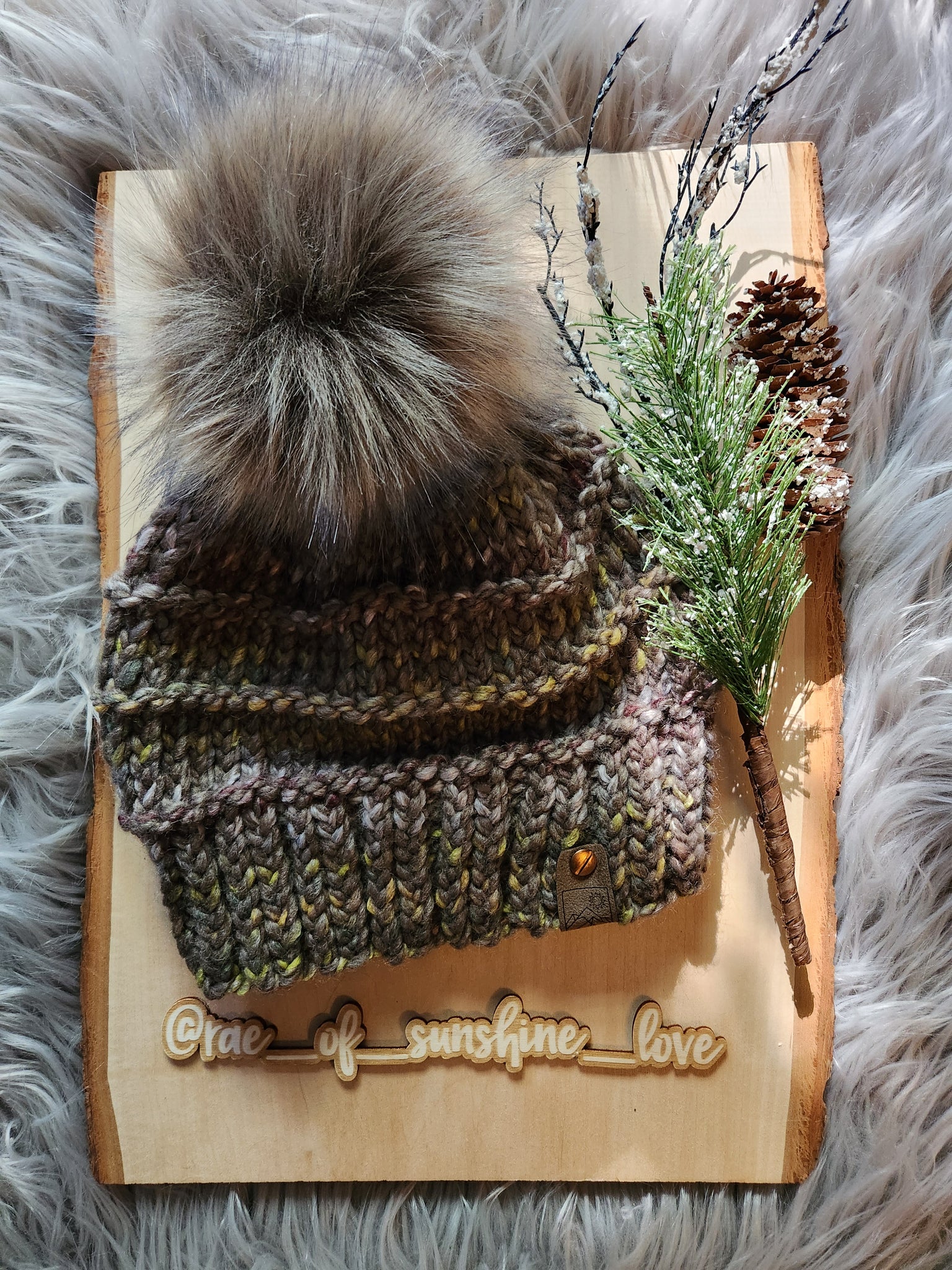 Forest Brown Knitted Beanie