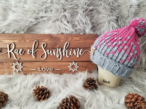 Pink and Gray Fade Beanie