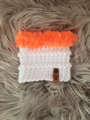 Ghost White and Orange Pumpkin Cup Cozy