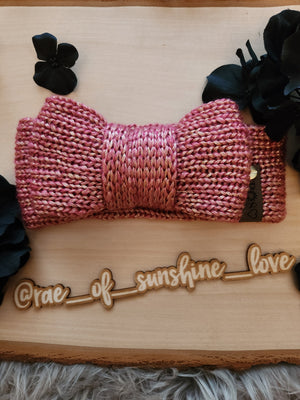 Pink Rose Gold Bowtie Headband