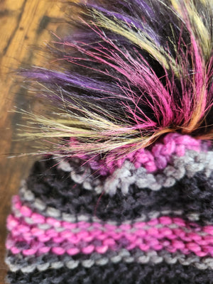 Punk Rock Pink and Black Toddler Beanie