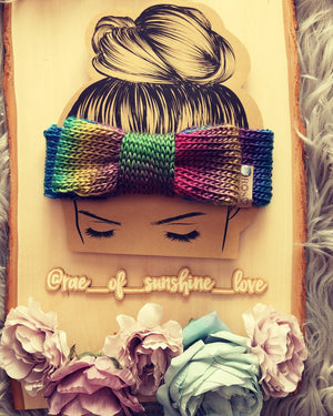 Hippie Rainbow Bowtie Headband